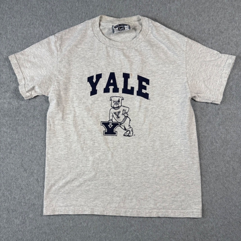 Vintage Lee Yale‎ University Bulldog T-Shirt Gray Kids Graphic Size (L)